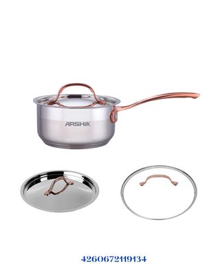 ARSHIA STAINLESS STEEL MILK PAN DOUBLE LID 16CM