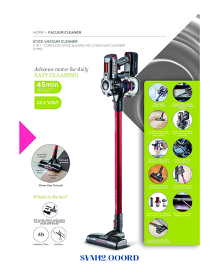 KENWOOD CORDLESS VACUUM 2-IN-1 22.2V45MIN