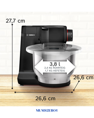 BOSCH COMPACT KITCHEN MACHINE MUM SERIES 2 BLACK​ 700W 3.8L​