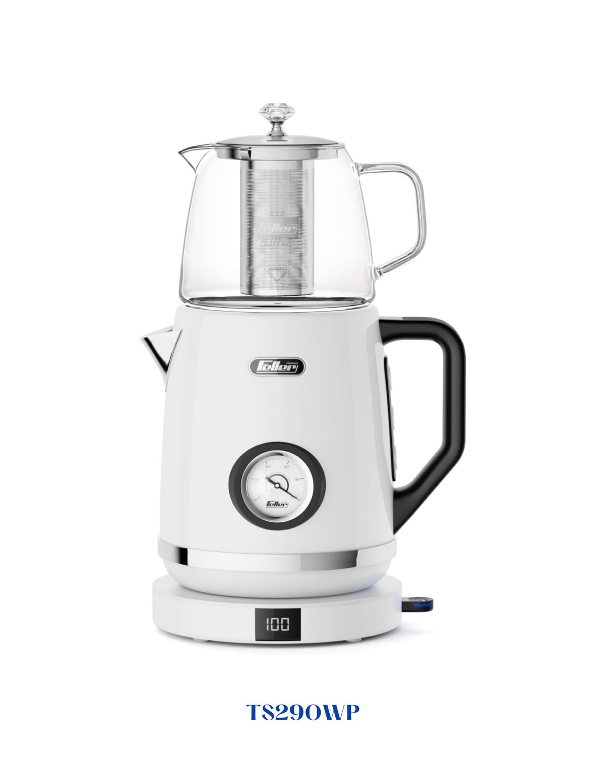 FELLER RETRO STYLE 2-IN-1 STAINLESS STEEL TEA MAKER + KETTLE 2200W 1.7L