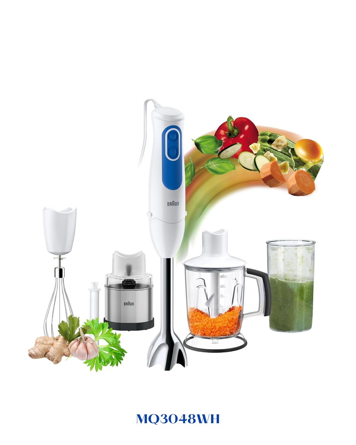 BRAUN MULTIQUICK 3 HAND BLENDER HUMMUS 700W WITH 1.25L JAR