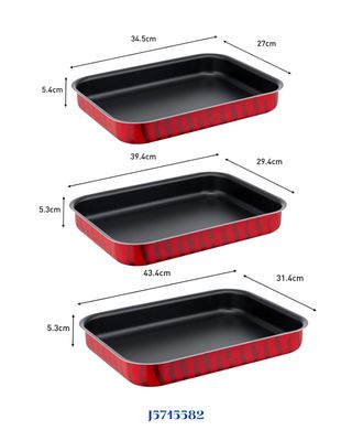 Tempo Flame 3-Piece Set, Oven Dishes 24x31cm 27x37cm 29x41cm