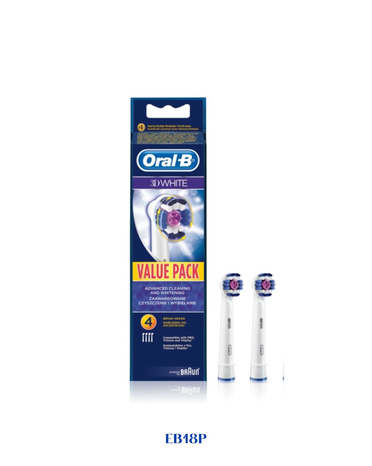 ORAL-B 3D WHITE ELECTRIC TOOTHBRUSH REPLACEMENT BRUSH HEADS