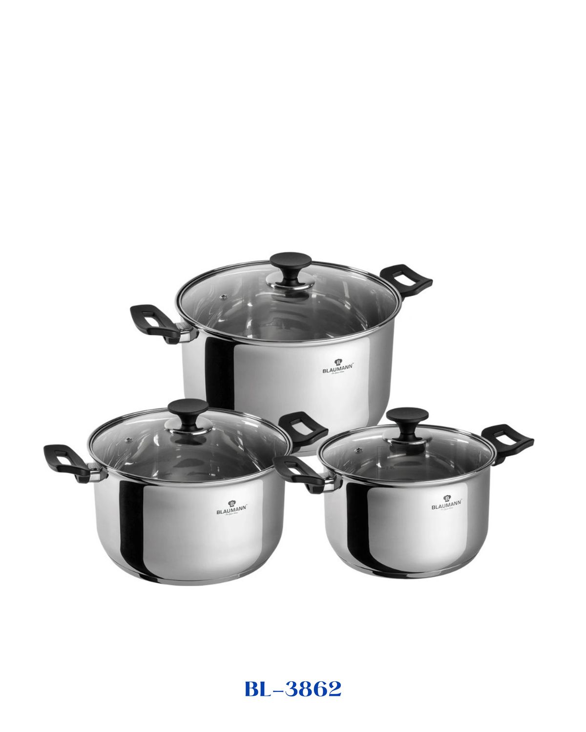 BLAUMANN GOURMET LINE POTS SET MADE OF STAINLESS STEEL 6 PIECES