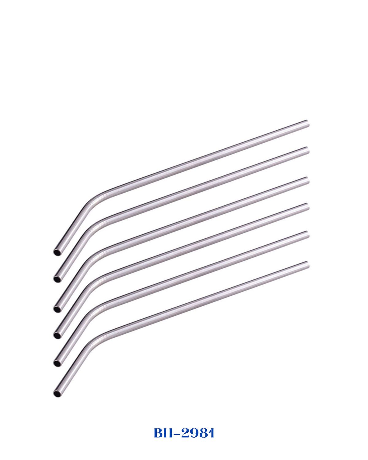 BERLINGER HAUS SET OF 6 BENT STAINLESS STEEL STRAWS