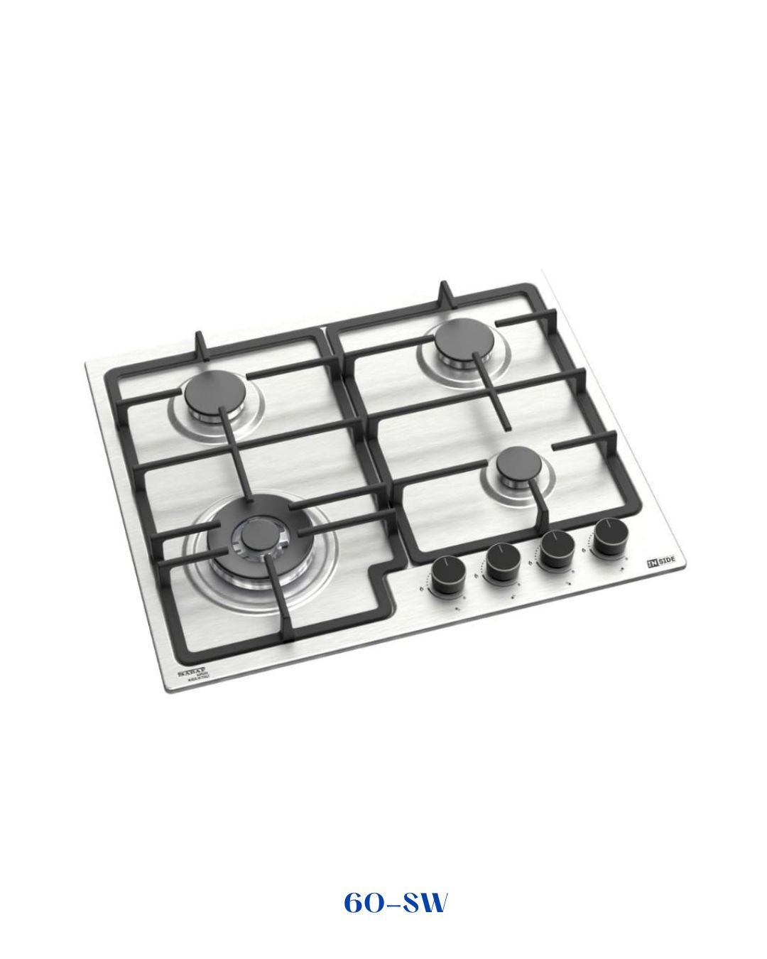 INSIDE BUILT-IN GAS HOB 4 BURNERS 60 CM INOX