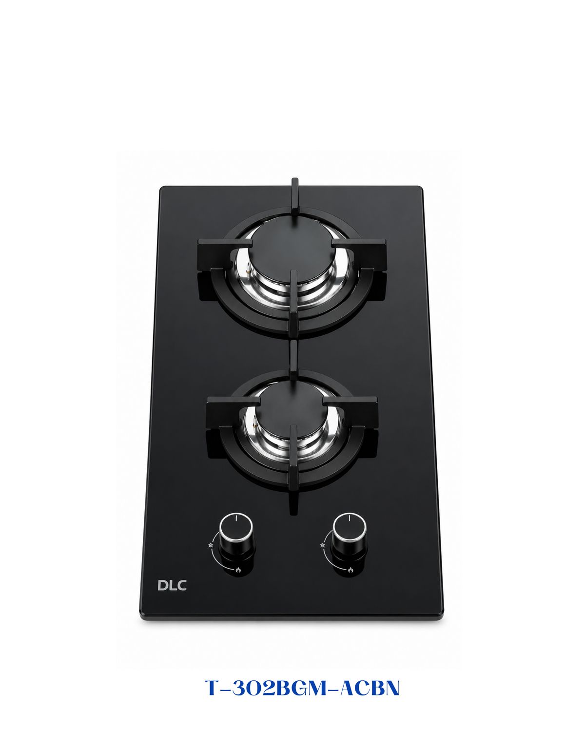 DLC Built-In Gas Hob 30cm 2 Burners – Matte Black Glass