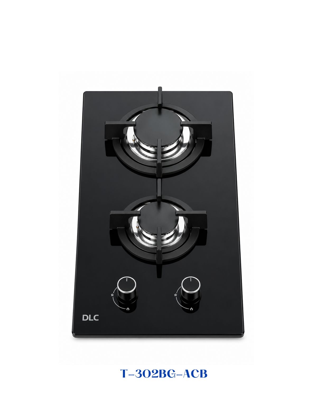 DLC Built-In Gas Hob 2 Burners 30cm Black Glass