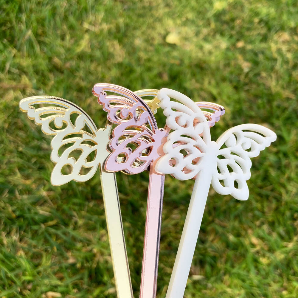 Butterfly Acrylic Stir Sticks (Set of 10)