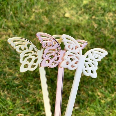 Butterfly Acrylic Stir Sticks (Set of 10)