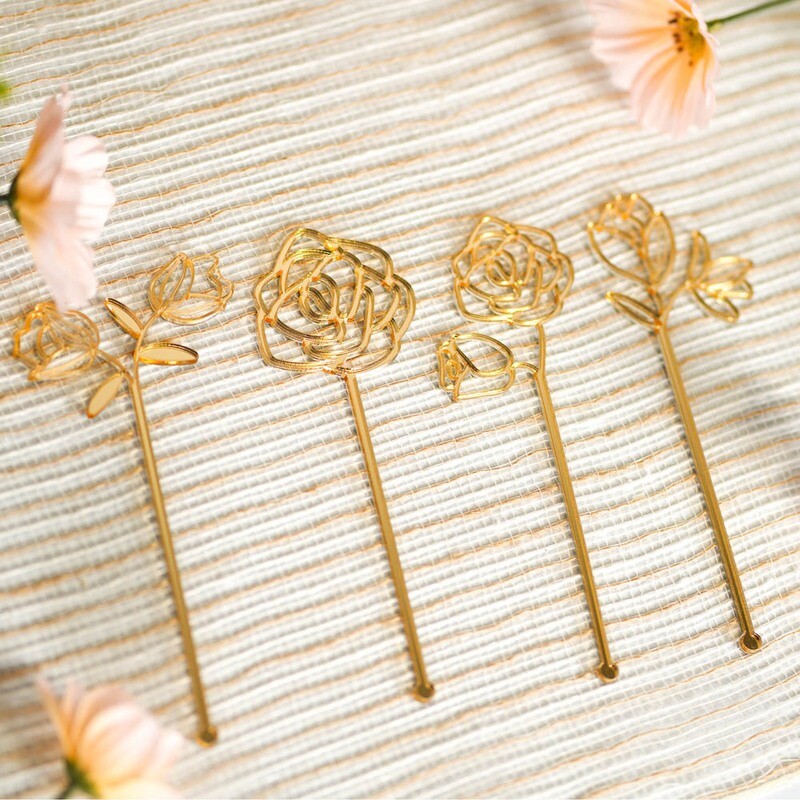 Floral Acrylic Stir Sticks (Set of 10)