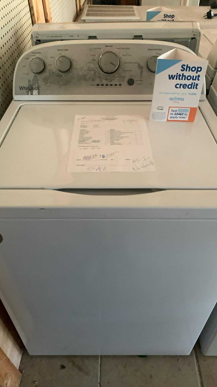 WHIRLPOOL WASHER