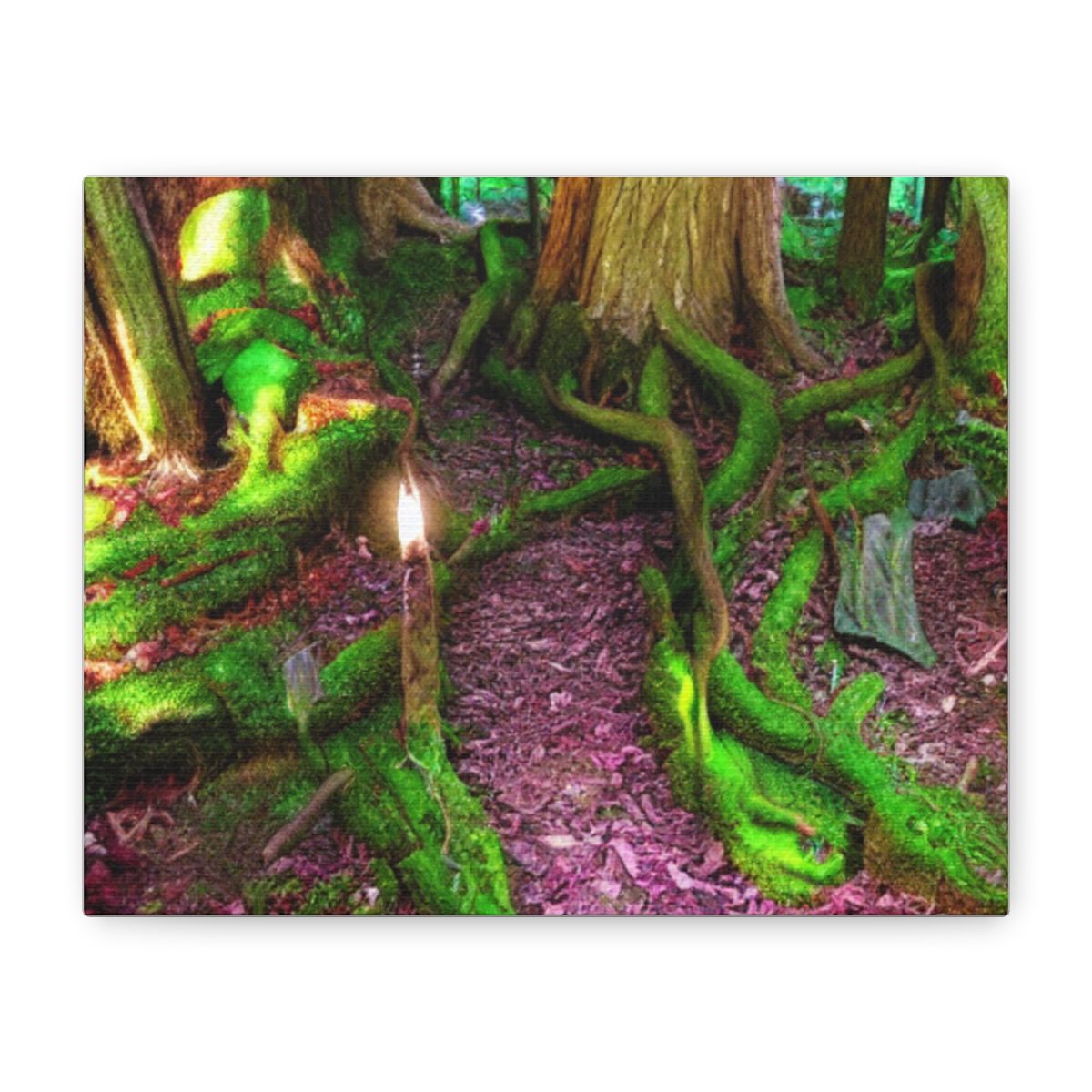 Enchanted Forest Moss Path Canvas Print — Matte Stretched Wall Art
