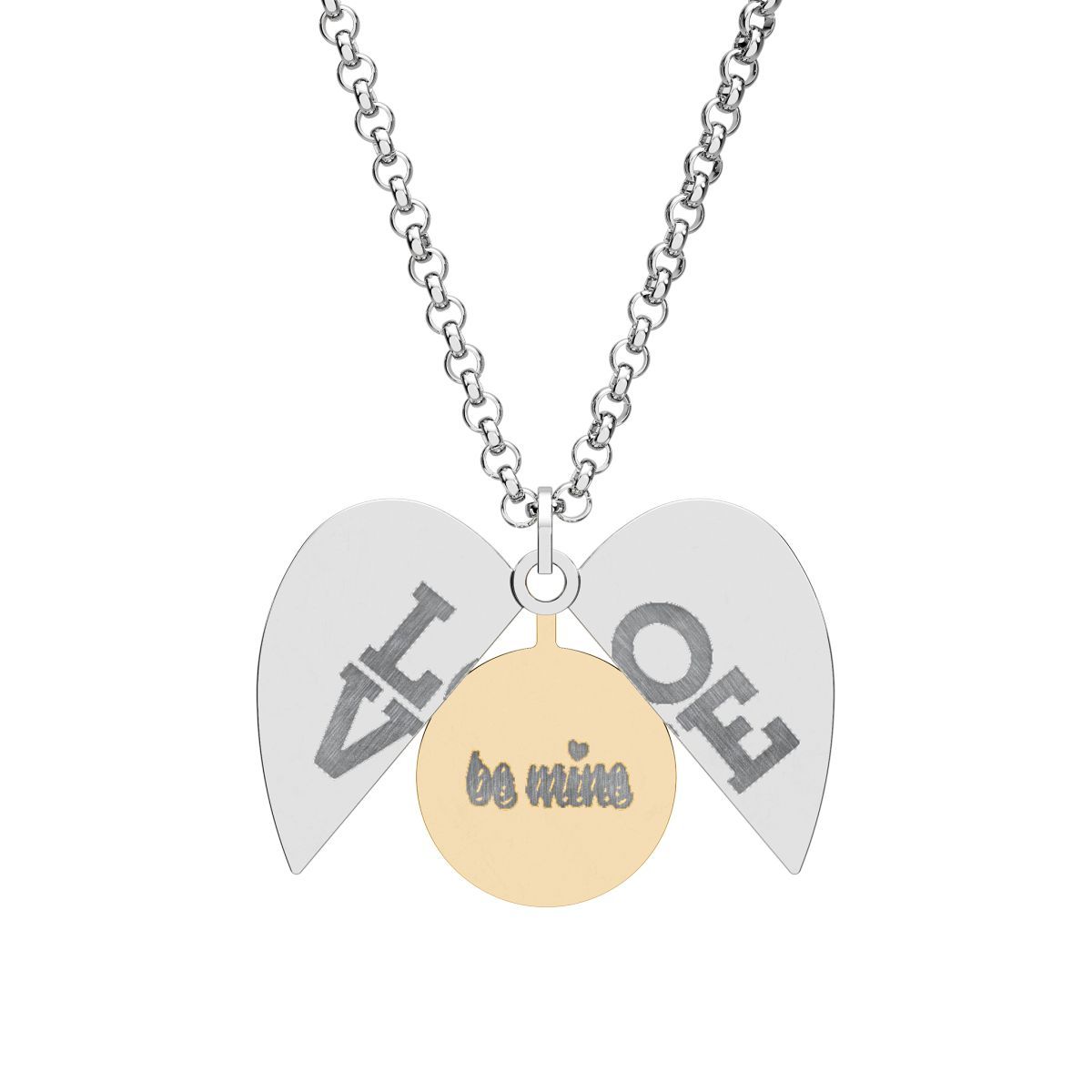 Engraved Hidden Message Heart Necklace — Split 'LOVE' Locket with Secret Disc