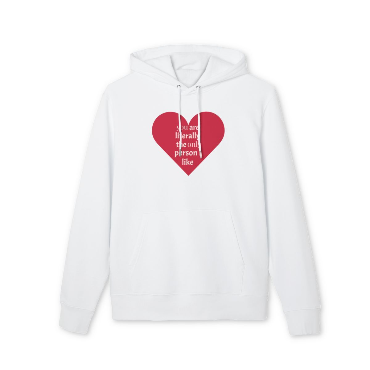 Heart Graphic Hoodie — "I’m an incredibly nice person I like" Casual Valentine Pullover