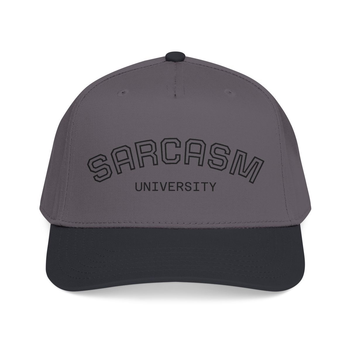 Sarcasm University Baseball Cap — Funny Embroidered Mid-Profile Hat