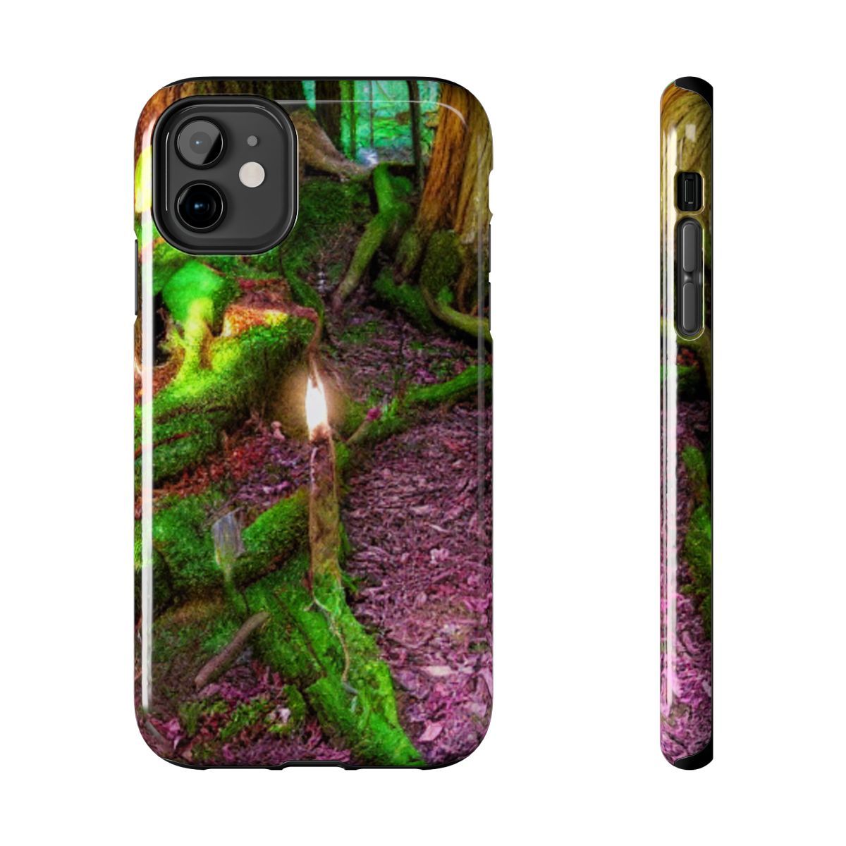 Forest Moss Candle Phone Case — Enchanted Woodland Tough Phone Case