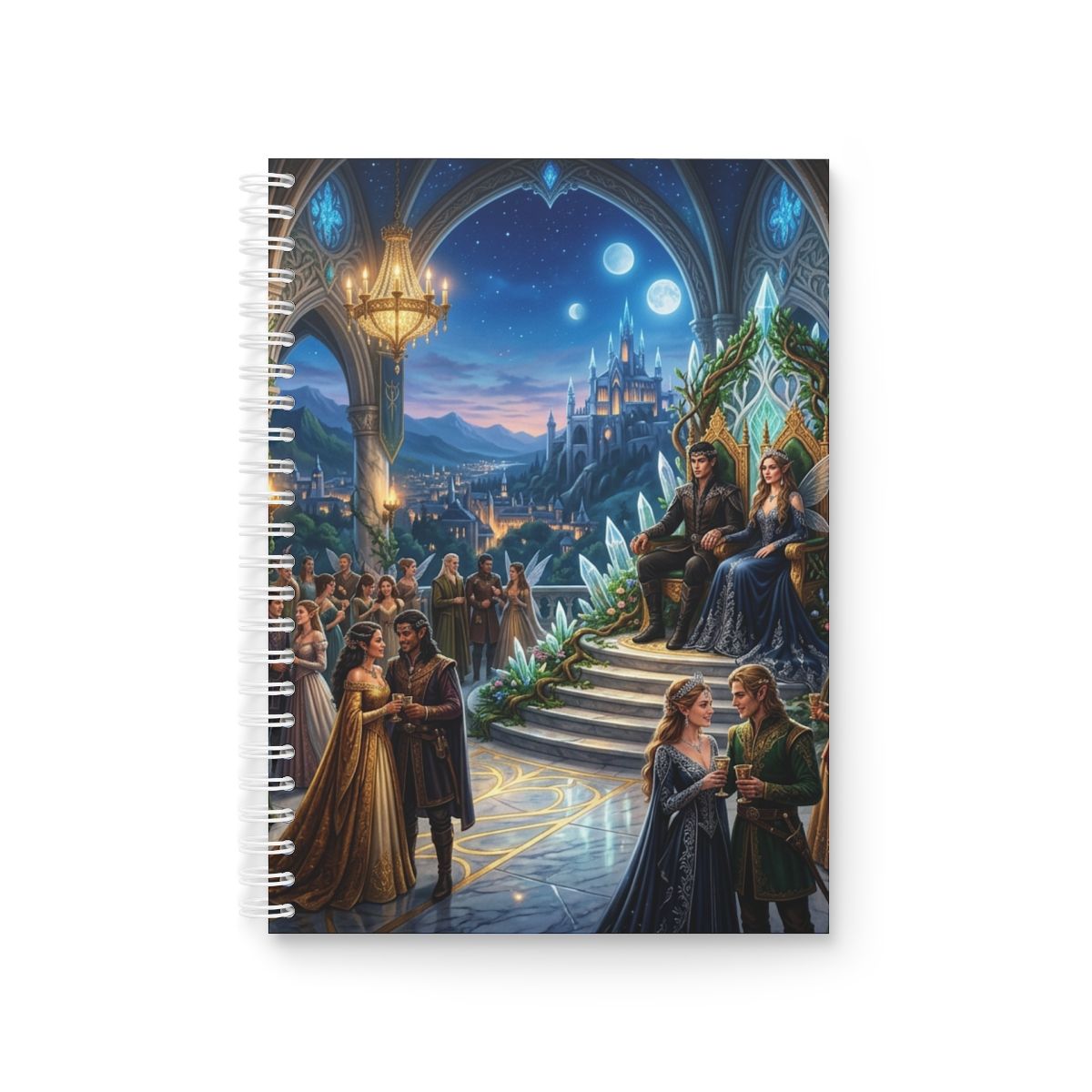 Fantasy Fairy Court Spiral Notebook — Enchanted Castle Ball Journal
