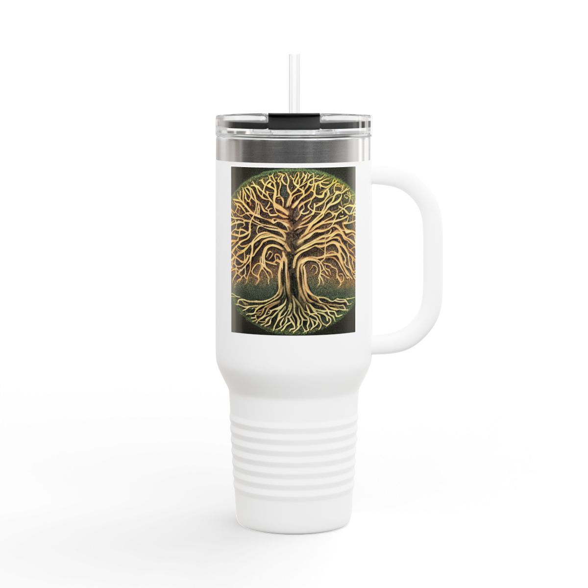 40oz Insulated Travel Mug — Golden Tree of Life Design