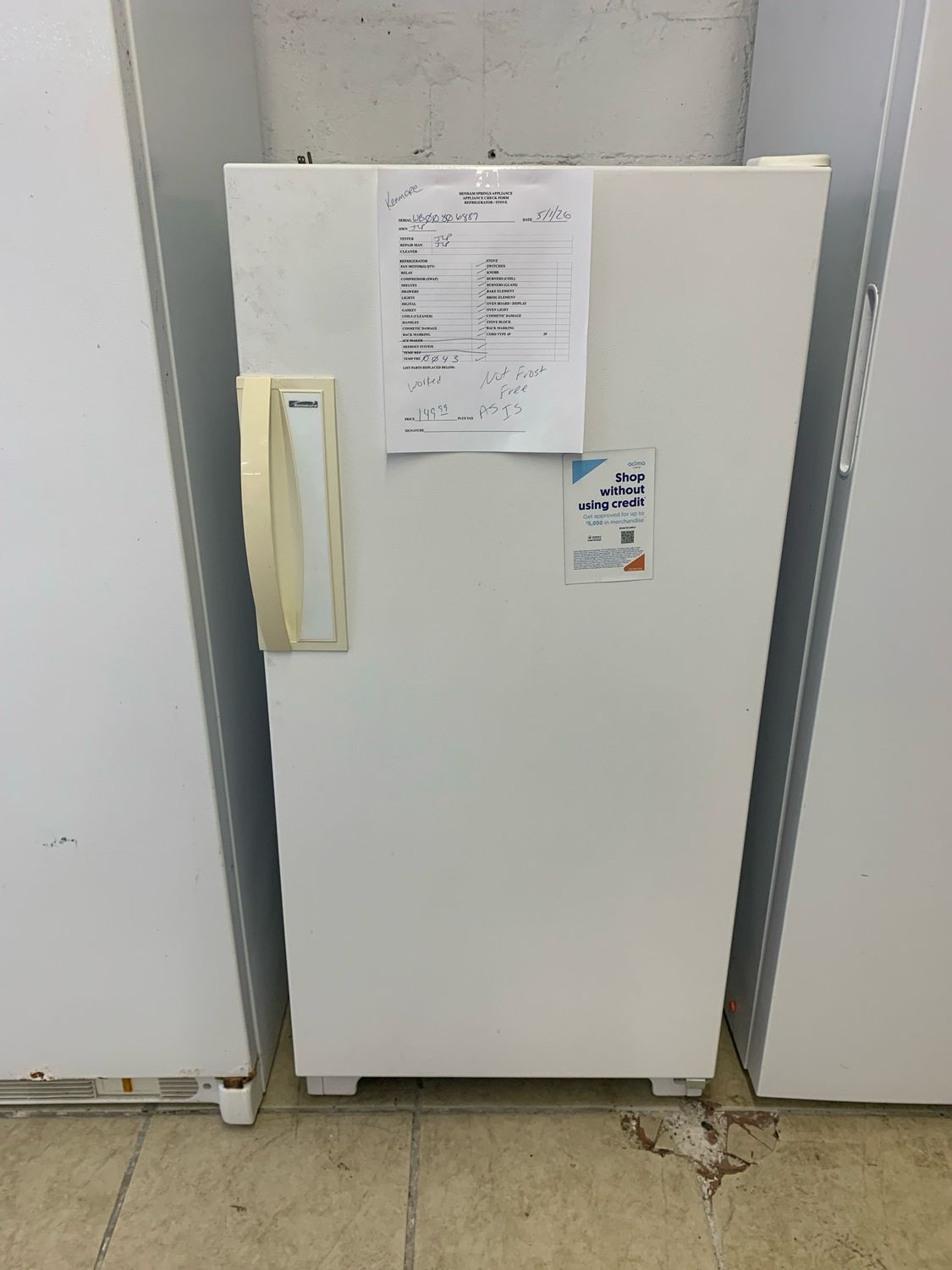 Kenmore Upright Freezer