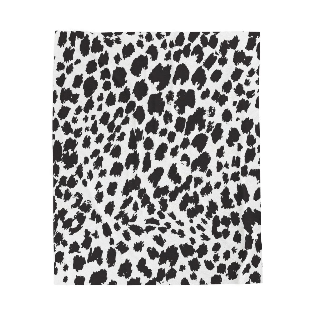 Dalmatian Spot Velveteen Plush Blanket — Black &amp; White Animal Print Cozy Throw