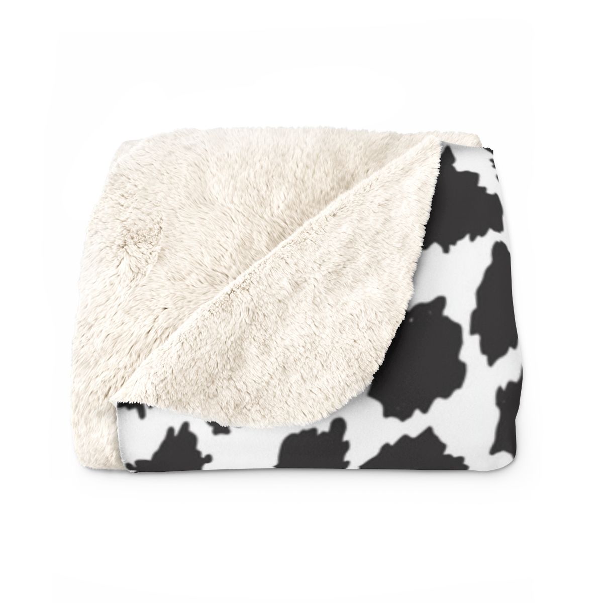 Dalmatian Print Sherpa Blanket - Plush Black &amp; White Cozy Throw