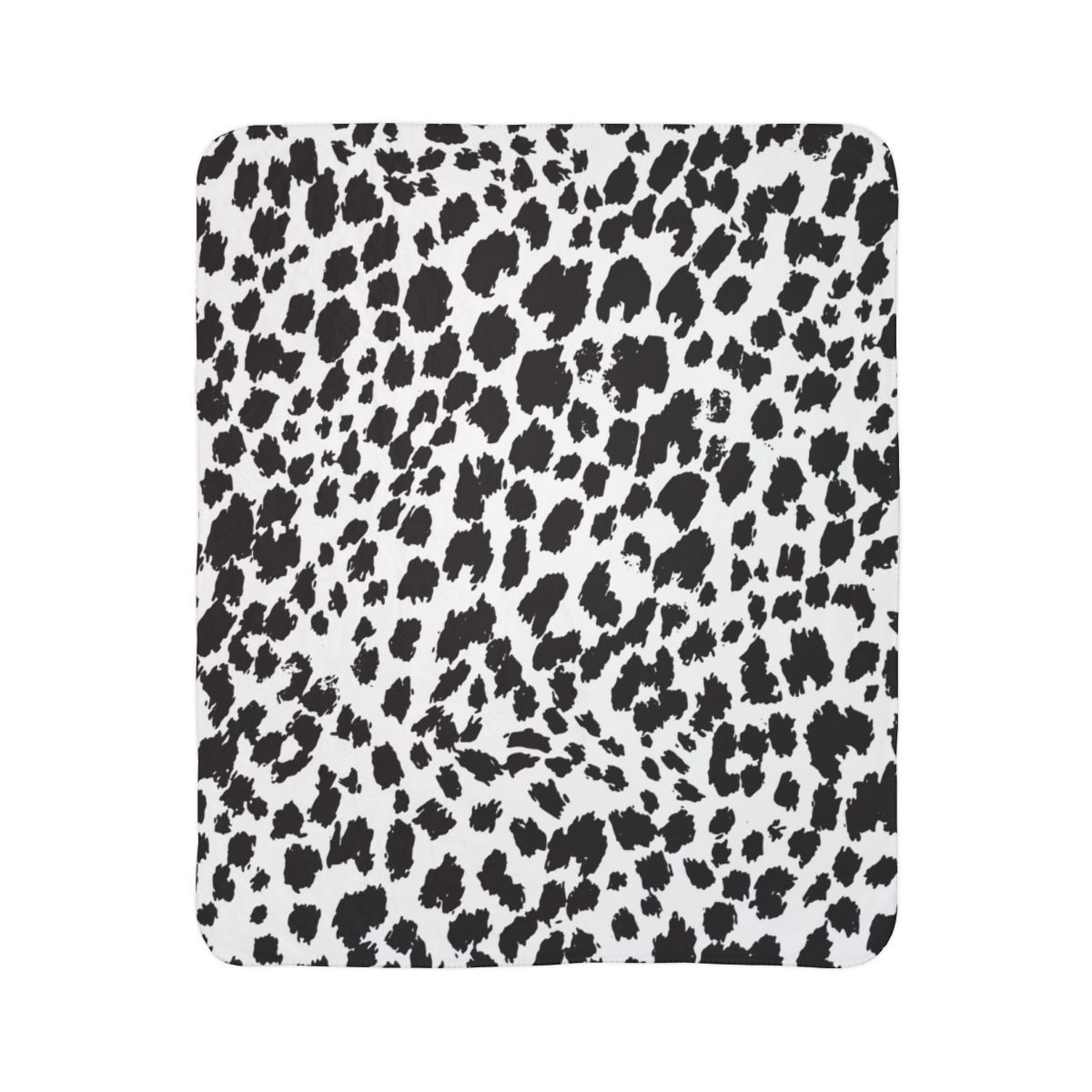 Dalmatian Print Sherpa Blanket — Cozy Black &amp; White Fleece Throw for Home, Couch, or Gift