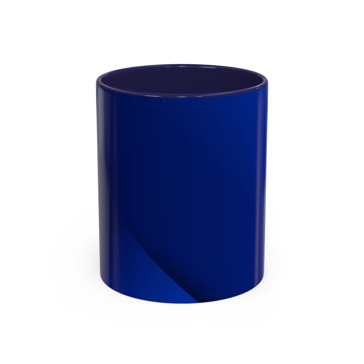 Blue Accent Coffee Mug – Deep Navy Geometric 11/15oz Ceramic