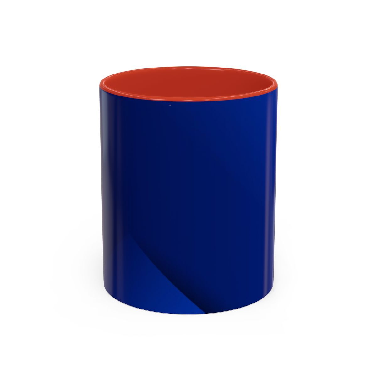 Blue Accent Coffee Mug – Deep Navy Geometric 11/15oz Ceramic, Mug sizes: 11oz, Mug color: Red
