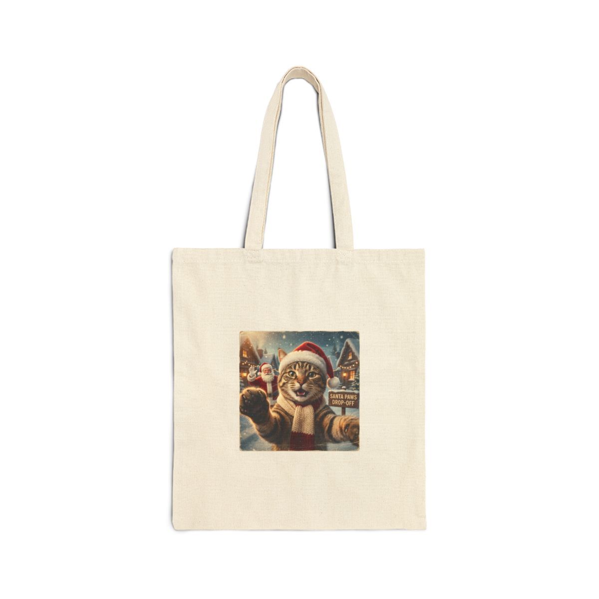 Realistic Santa Pet Portrait Cotton Tote Bag | Nostalgic Christmas