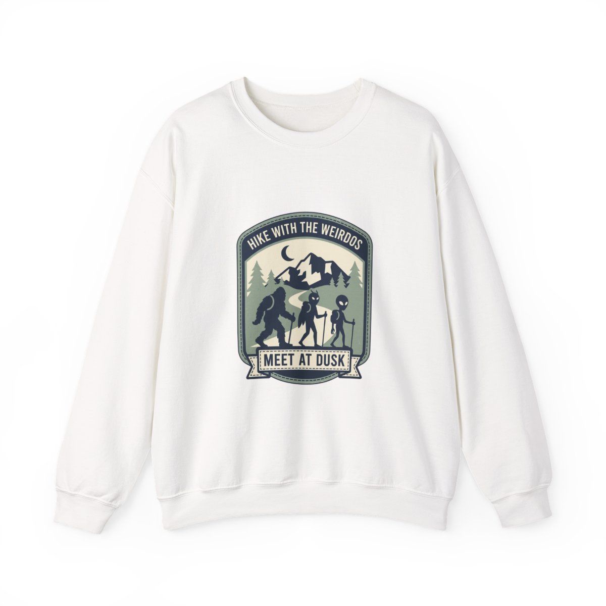 Cryptid Mountain Expedition Sweatshirt | Mysterious Forest Graphic