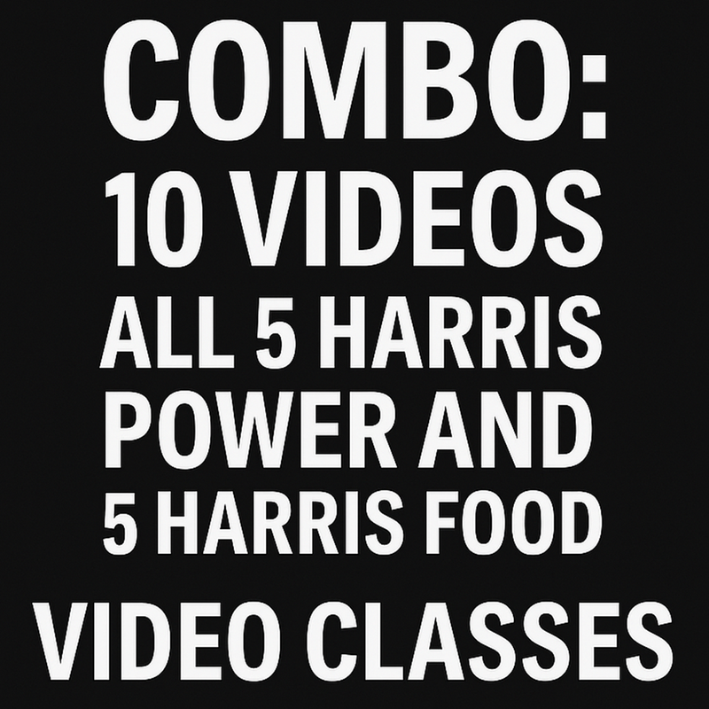 COMBO: All 10 Videos. 5 Harris POWER Classes And 5 FOOD Videos + Cell Phones + Bugout Bags + about 14 other Files.  64 Total Videos to Download