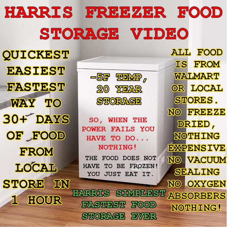 HARRIS FREEZER FAST Emergency Food Storage for 20 Years w a Freezer Even if the Power Fails Affordable, High Quality v01 PART 1&amp;2 3H40MIN