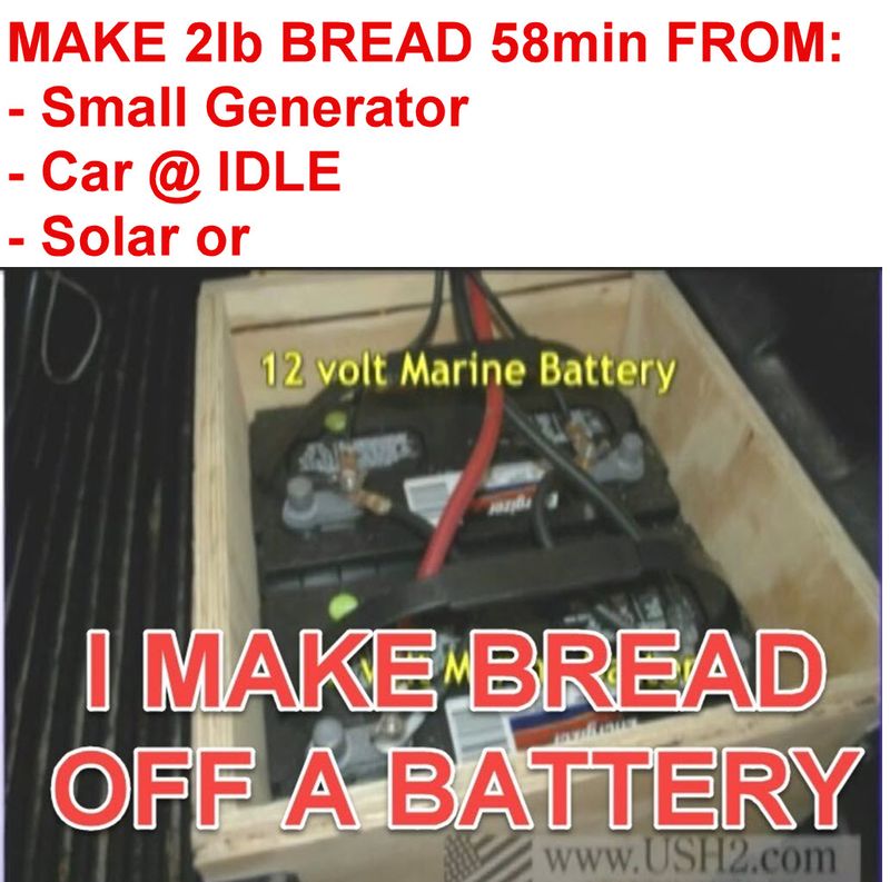 FOOD VIDEO PACK #3 Emergency Bread in 58 Minutes w/ a Bread Maker and a Small Generator. 94 min Total