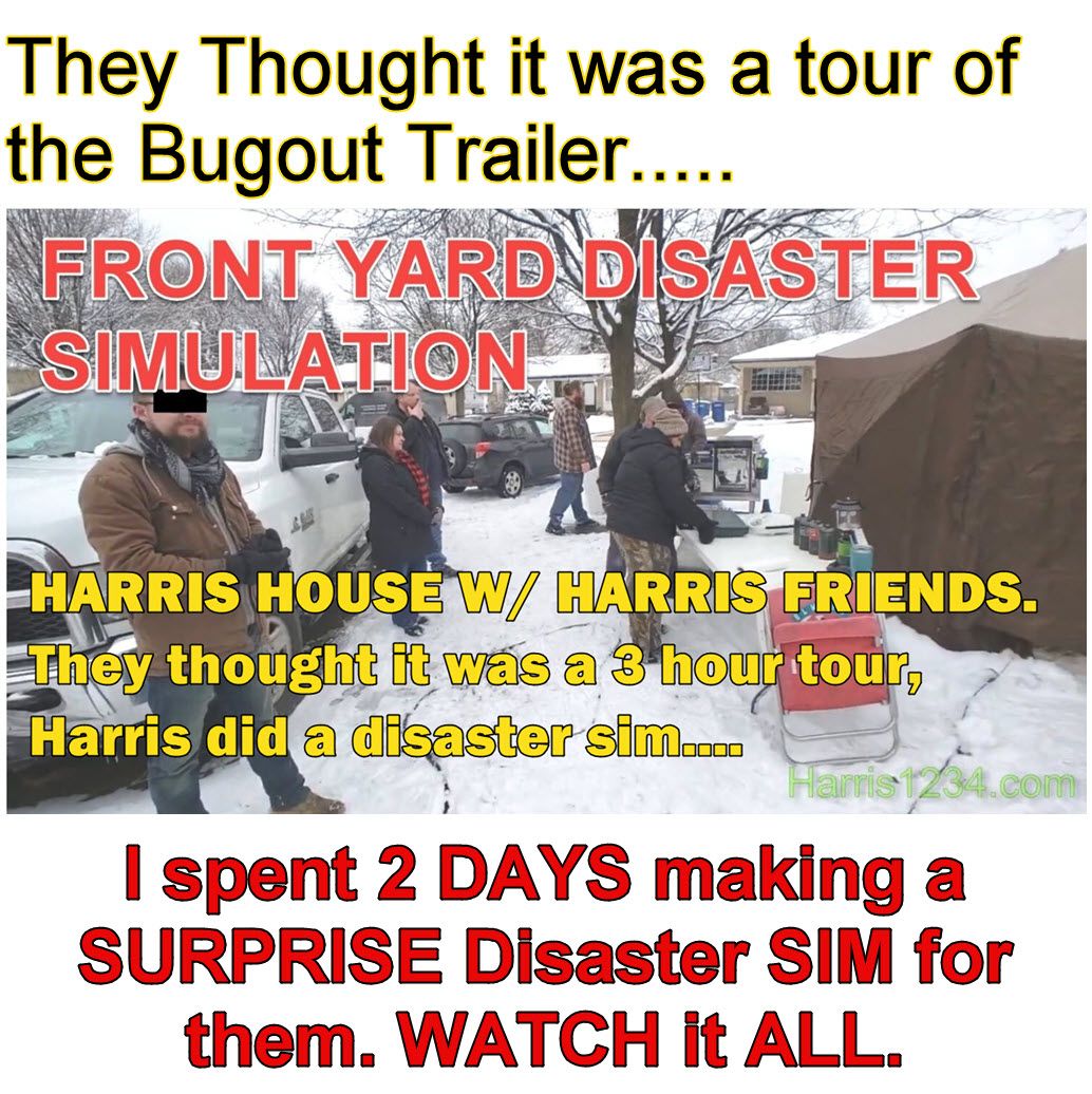 FOOD VIDEO PACK #4 WINTER BUG OUT SIMULATION AT HARRIS HOUSE W/BUG OUT TRAILER 5.0 Hours Total