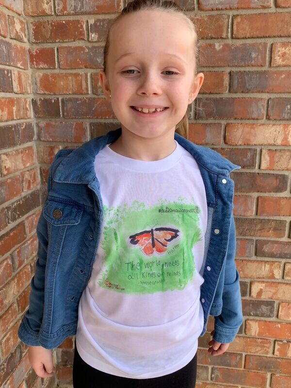 Harper&#39;s Monarch Butterfly Watercolor Autism Awareness Tee