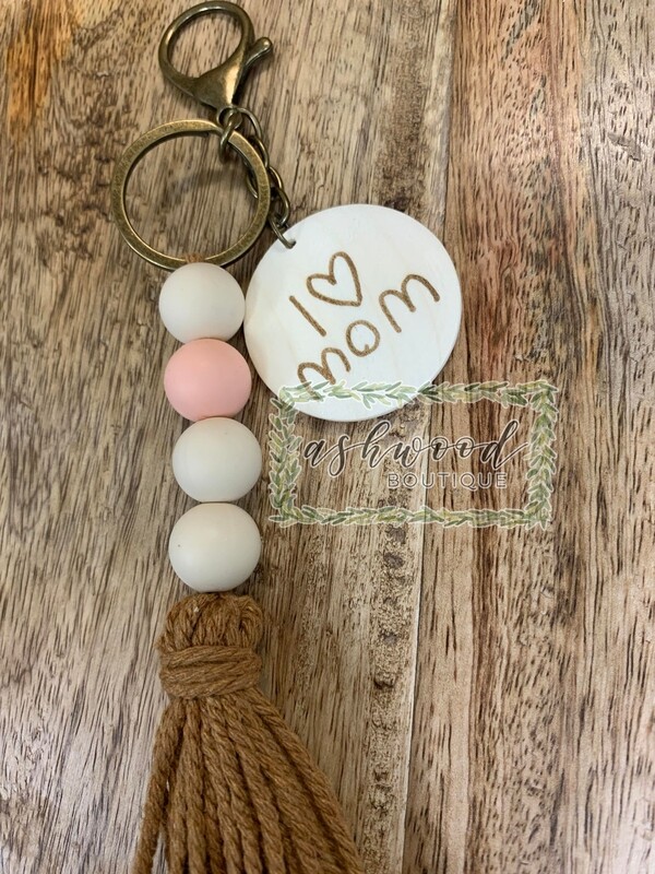 Boho Tassel Engraved Keychain