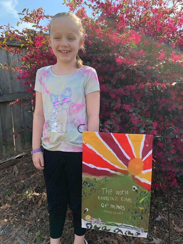 Harper&#39;s Happy Things Autism Awareness Garden Flag