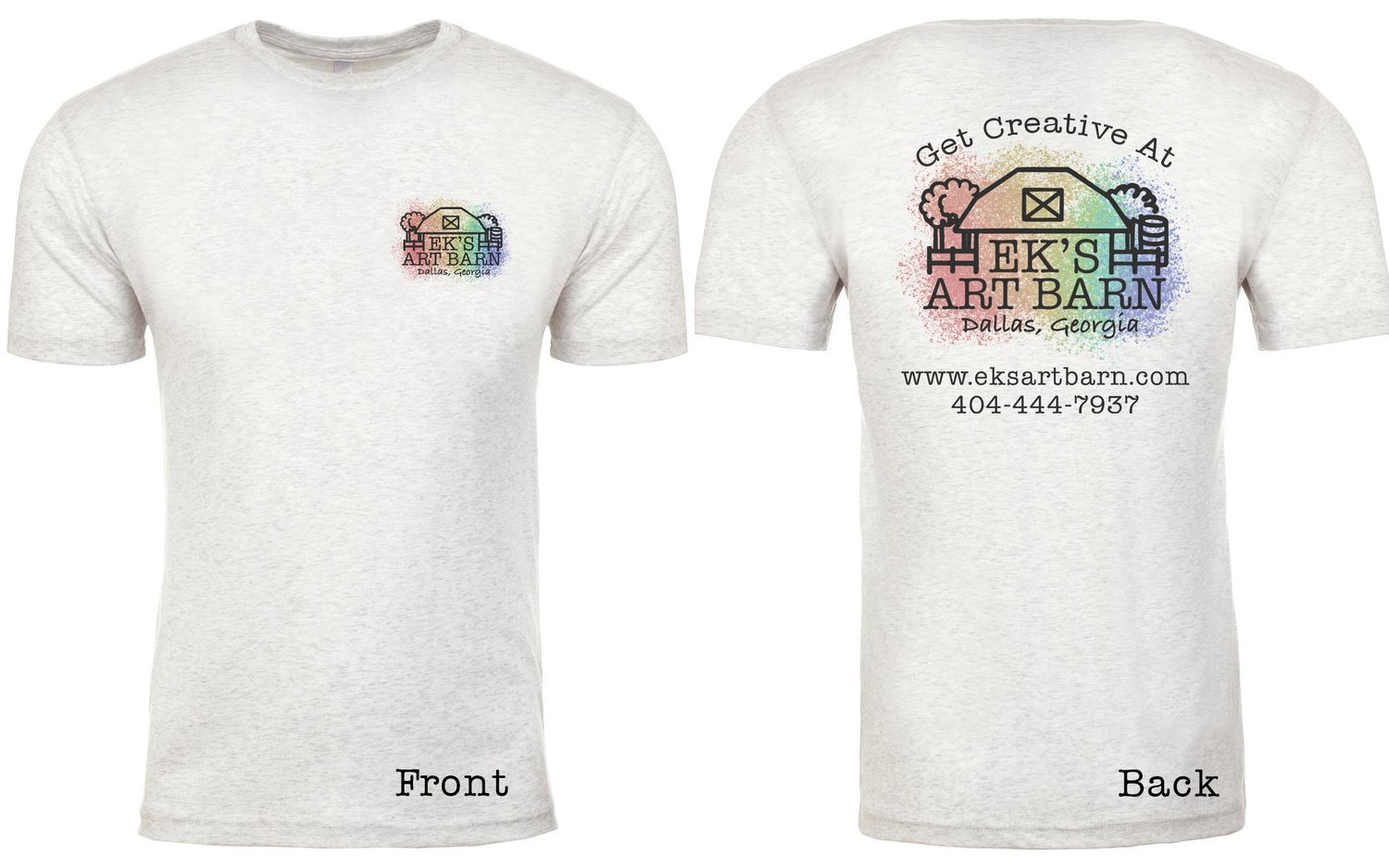EK&#39;s Art Barn Heather White Logo Tee