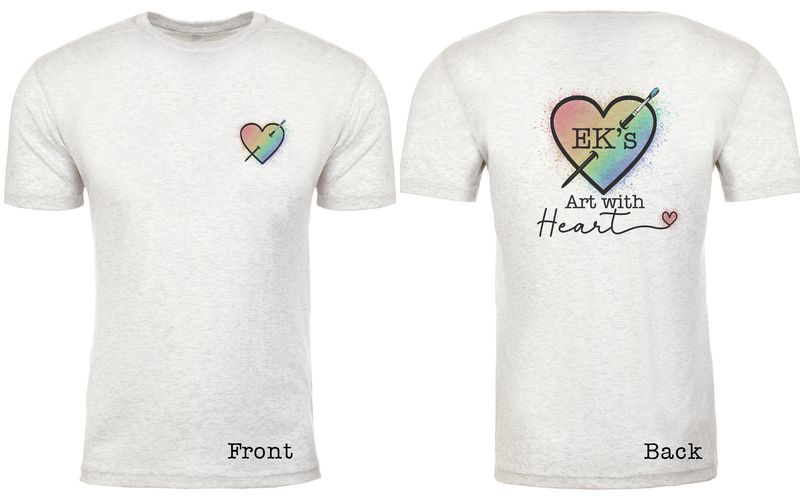 EK&#39;s Art with Heart Heather White Logo Tee