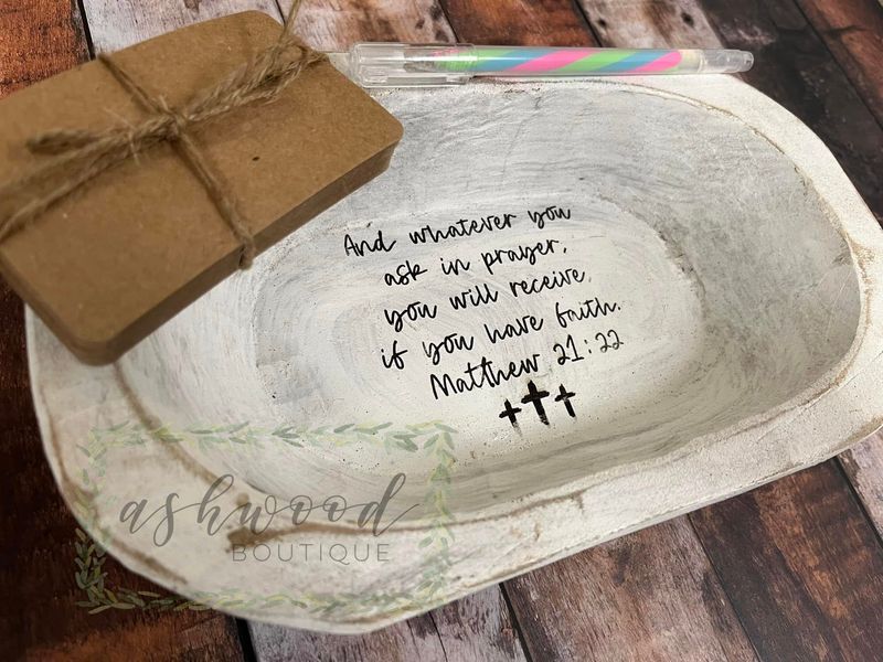 White Wooden Prayer Bowl