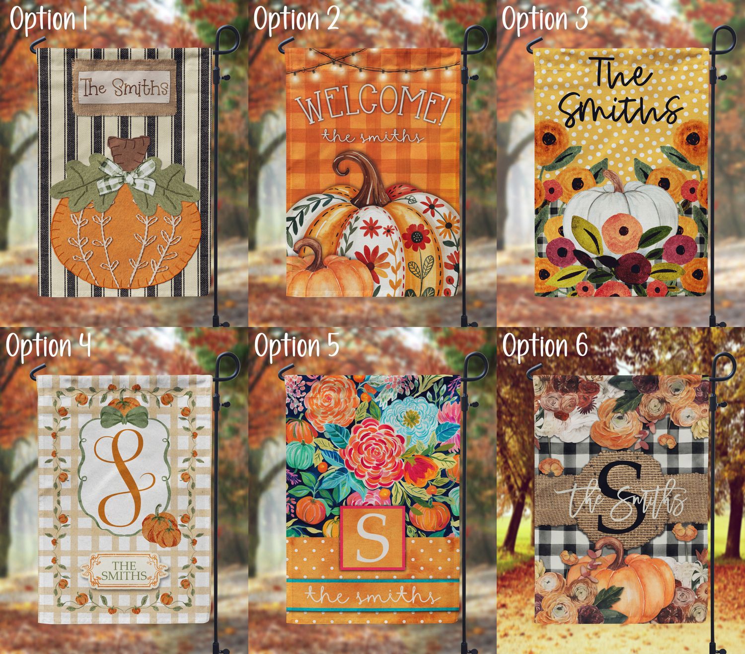 Personalized Fall Garden Flag