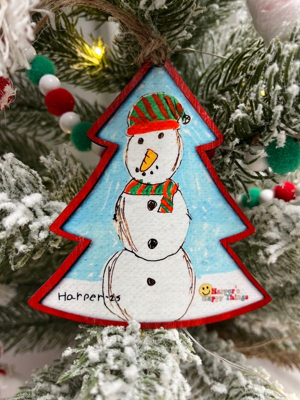 Harper&#39;s Happy Things 2025 Painted Christmas Tree Ornament
