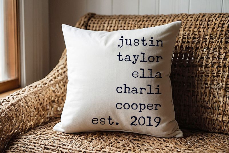 Family Name Linen Pillow Cover