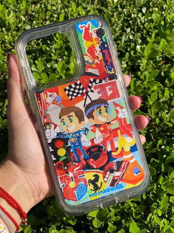 Iphone 15 Pro Max- Max Verstappen y Charles Leclerc
