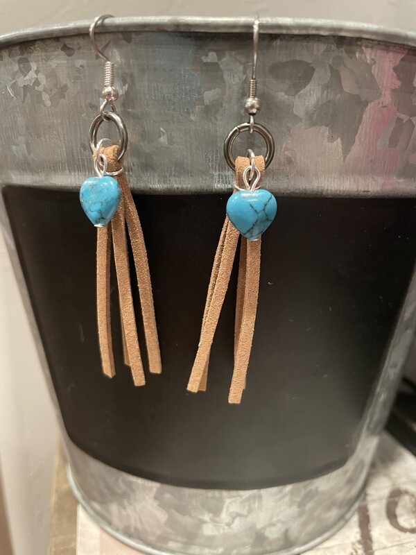 Turquoise heart earrings