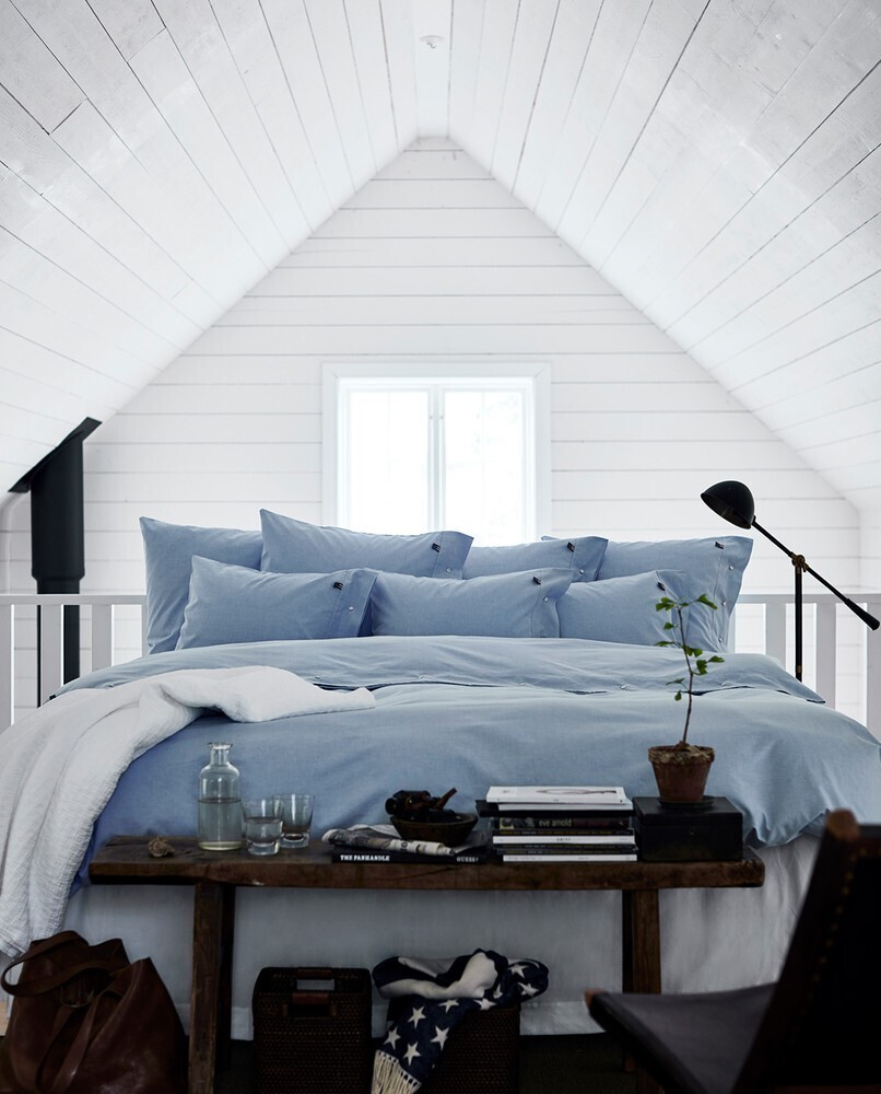 Lexington Icons Pin Point Bettwäsche blau, Bett- und Kissenbezüge: 40 x 40 cm