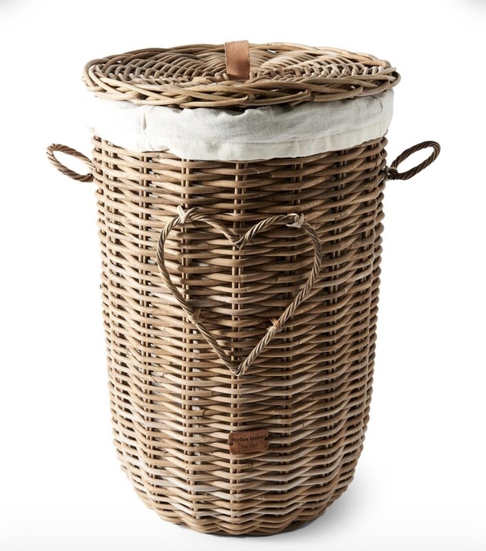 Riviera Maison Rustic Rattan Wäschekorb Herz