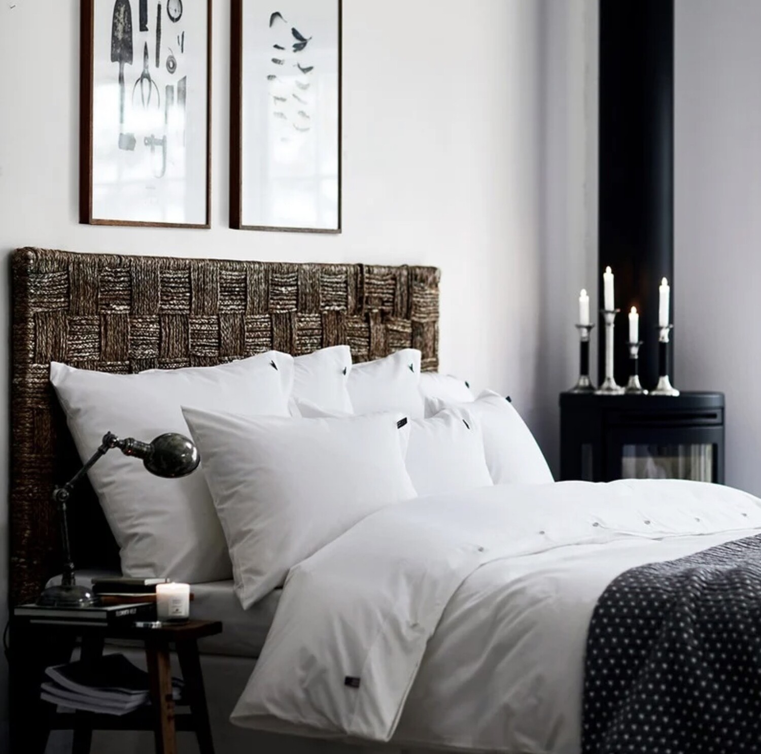 Lexington Icons Pin Point Bettwäsche weiß, Bett- und Kissenbezüge: 40 x 40 cm