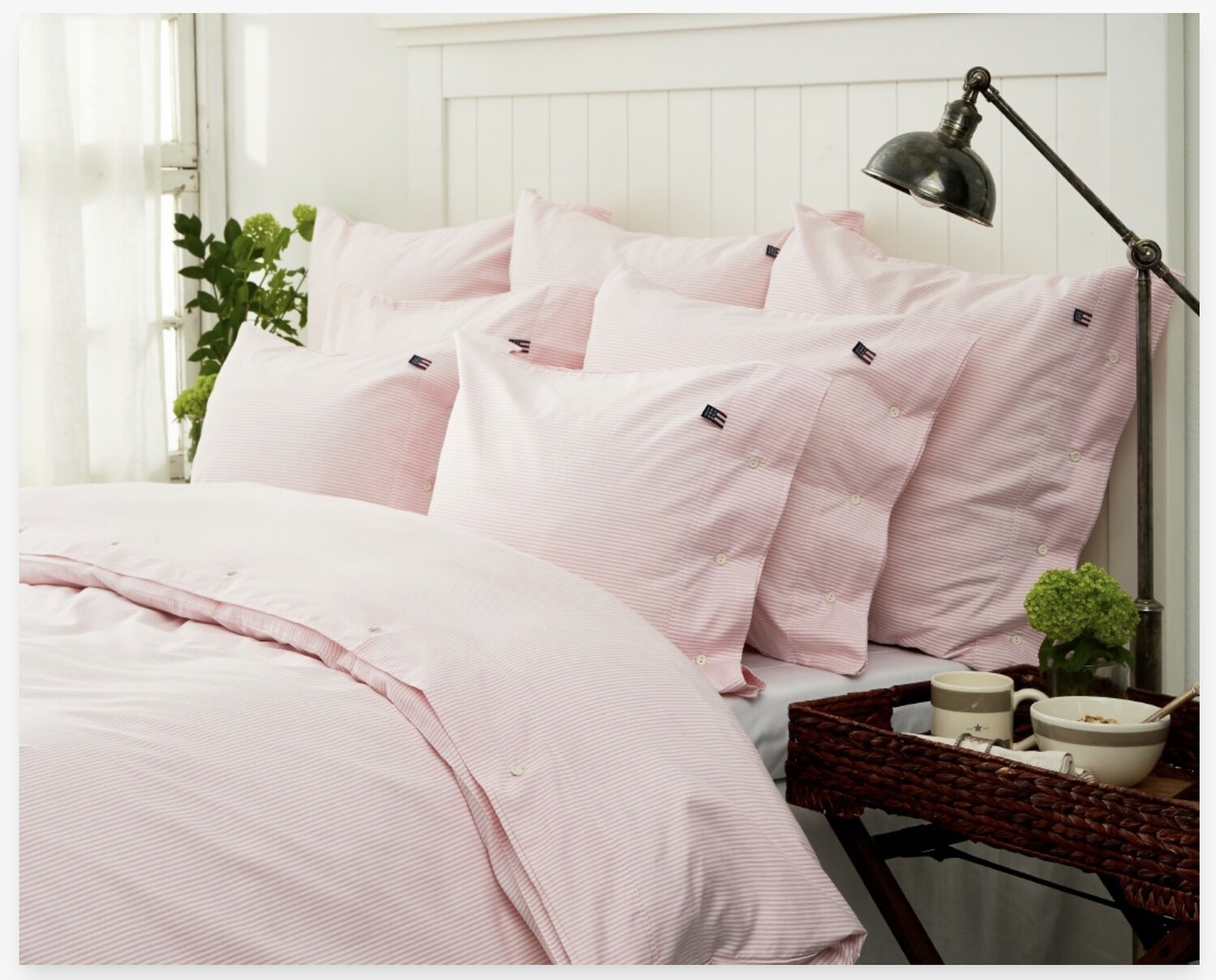 Lexington Icons Pin Point Bettwäsche pink/weiß gestreift, Bett- und Kissenbezüge: 40 x 40 cm